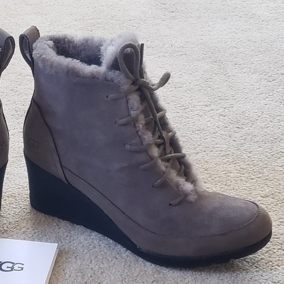 UGG Bridgit Ankle Wedge Boots in Mole - Picture 8 of 10